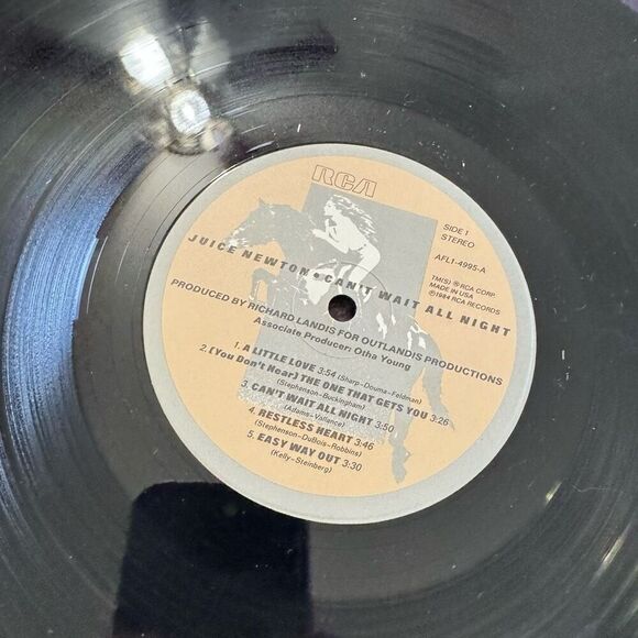 Can't Wait All Night LP by Juice Newton vinyl 1984 VG+ AFL1-4995 RCA Records - Picture 4 of 8